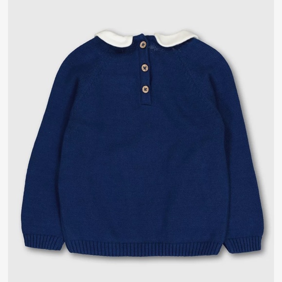 TU baby boys girls navy corgi dog sweater Peter Pan collar 18-24 mo - Picture 3 of 5